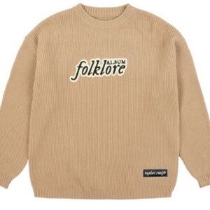 Taylor Swift The Folklore Album Chenille Patch Crewneck Sweater